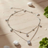 Elegant Layered Teardrop & Rectangle Pendant 925 Silver Women’s Necklace
