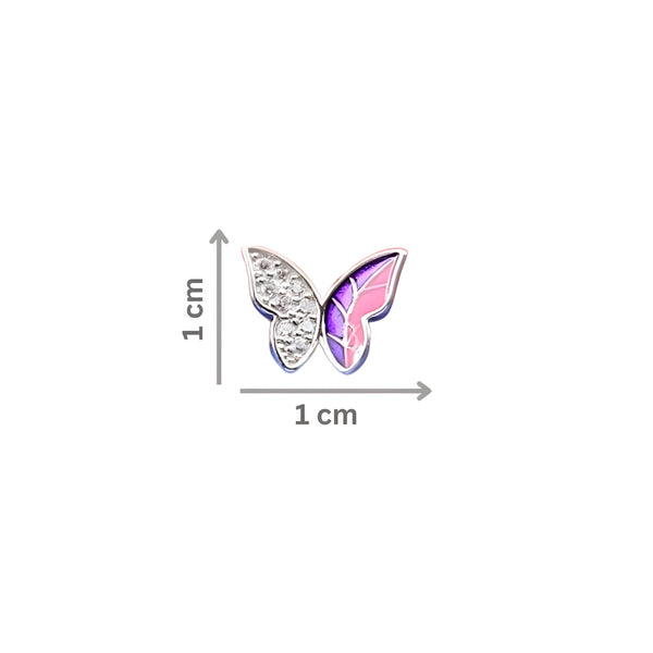 925 Sterling Silver Pink-Purple Butterfly Earring– KOLRT