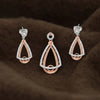 Rose Gold & Silver Sparkling Pendant and Earrings