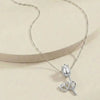 Delicate Tulip with Twin Hearts Pendant