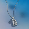 Floral Elegance Silver Triangle Jewelry Set