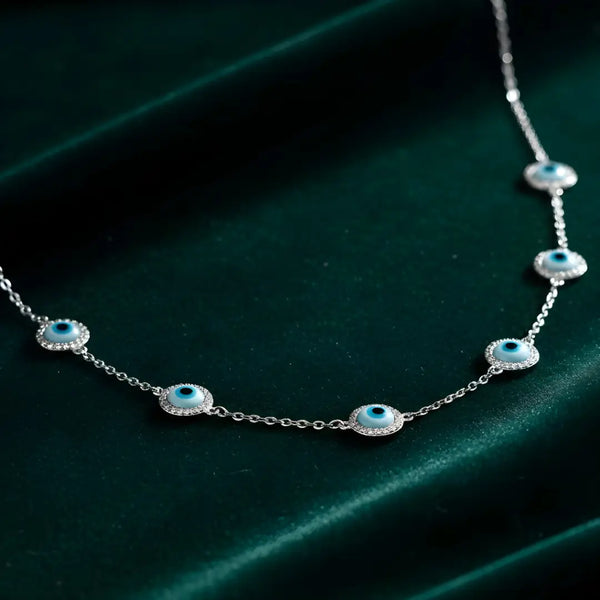 Elegant Evil Eye 925 Silver Women’s Necklace – Protection & Style