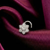 925 Silver Floral Diamond Nose Pin for Women & Girls