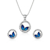 Elegant Silver Butterfly Pendant with Matching Stud Earrings Set
