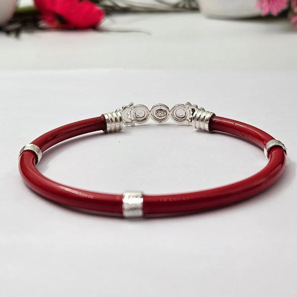 Red 925 Silver Bangles For Women