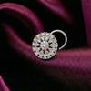 925 Silver Round Floral Pattern Nose Pin for Women