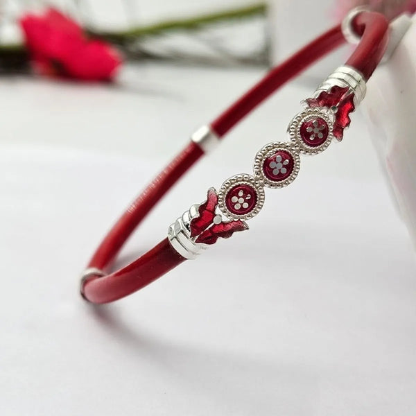Red 925 Silver Bangles For Women