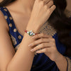 Bangali Traditional Silver Pola Bracelet with Peacock Design